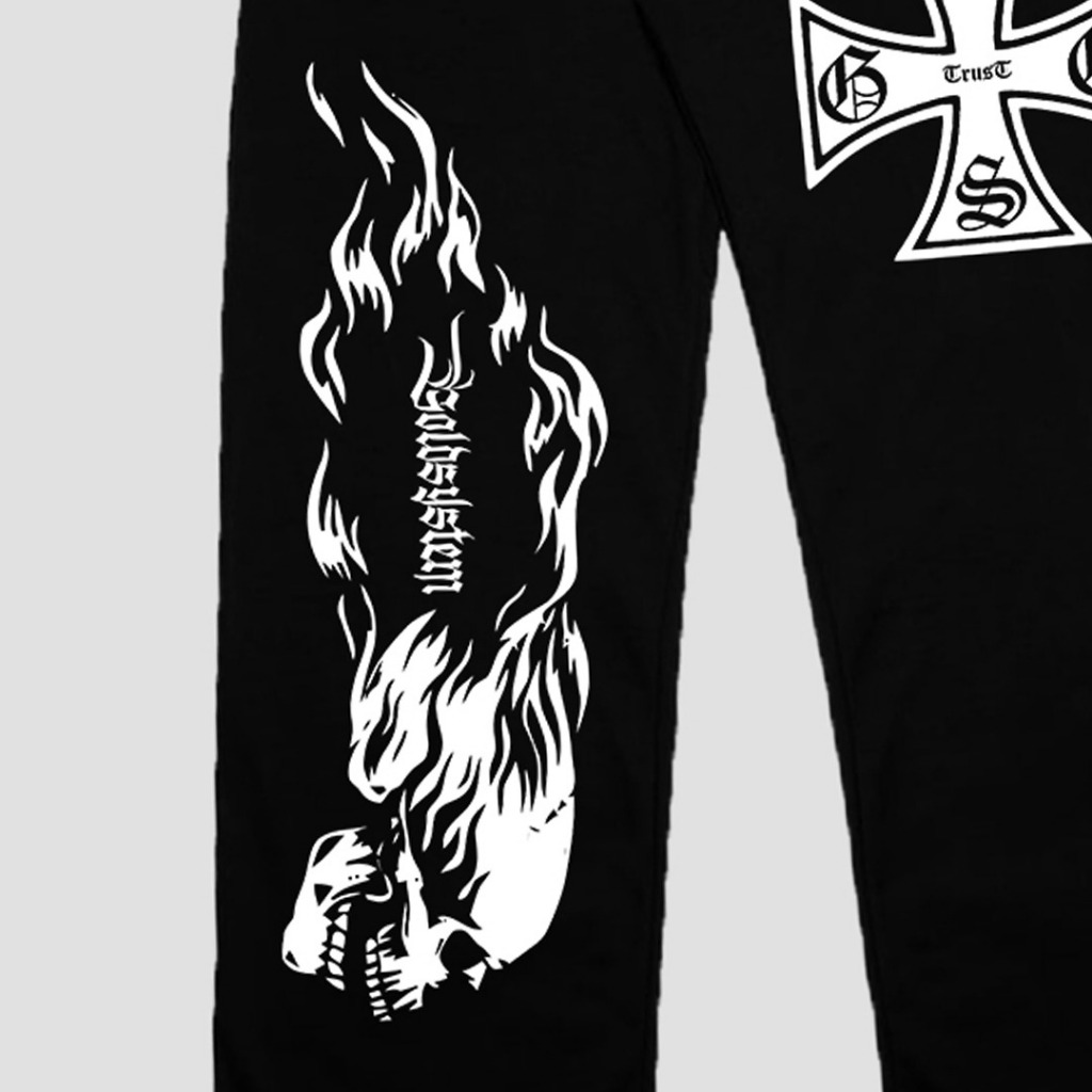 POI GLGS - Celana Panjang Long Pants Fire Skull Fleece Limited