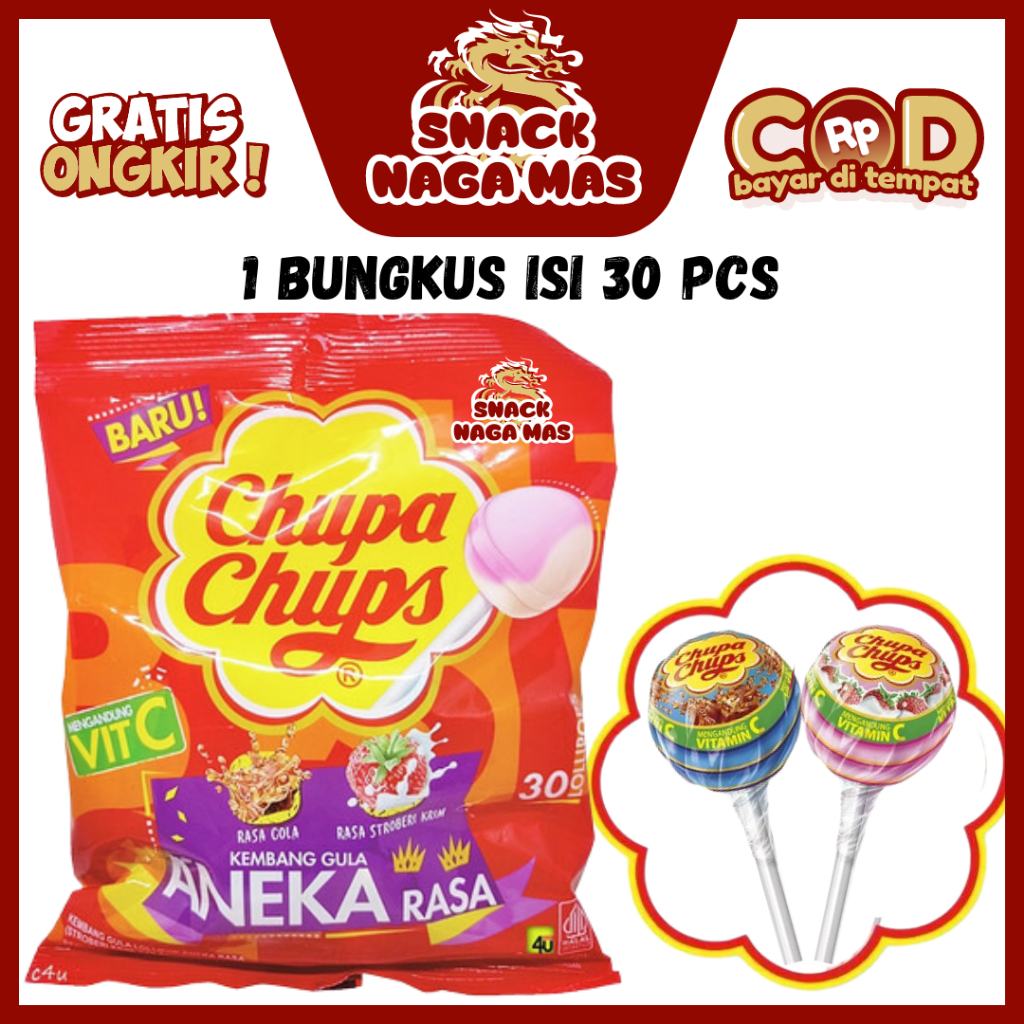 

CHUPA CHUPS PERMEN LOLIPOP / LOLLIPOP REFILL [1 BUNGKUS ISI 30 PCS]