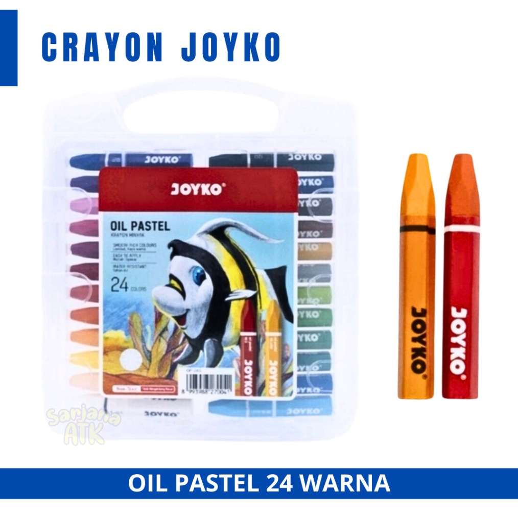 

KODE E22T Crayon Krayon Oil Pastel Joyko 24 Warna