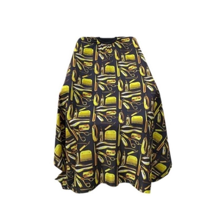 KODE PRODUK FNCU4955 Sarung Kain Kip Kep Potong Rambut MOTIF GOLD BARBER Salon Barbershop