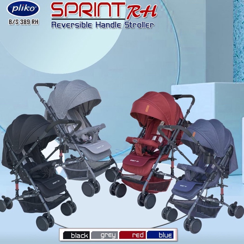 KODE Q92V Makassar  Stroller Baby Pliko BS 389 Sprint RH Dorongan 2 Arah  Kereta Dorong Bayi  Merah