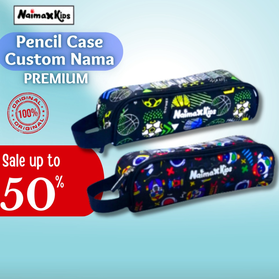 

KODE P14H Pencil Case Custom Nama Naimax kids Pencil Case Small Anak LakiLaki