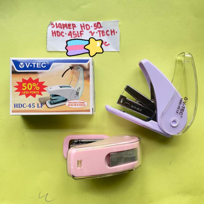 

VTECH STAPLER HDC-45LF V-TECH ISI NO 3 BESAR/ HD-50 WARNA MACARON/PASTEL