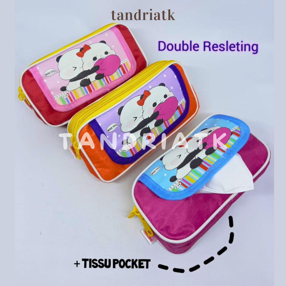 

Tempat Pensil Kotak Pensil Kain Shin Toeng 549A 2 Dua Double Resleting Ada Tempat Tissue Pocket Panda