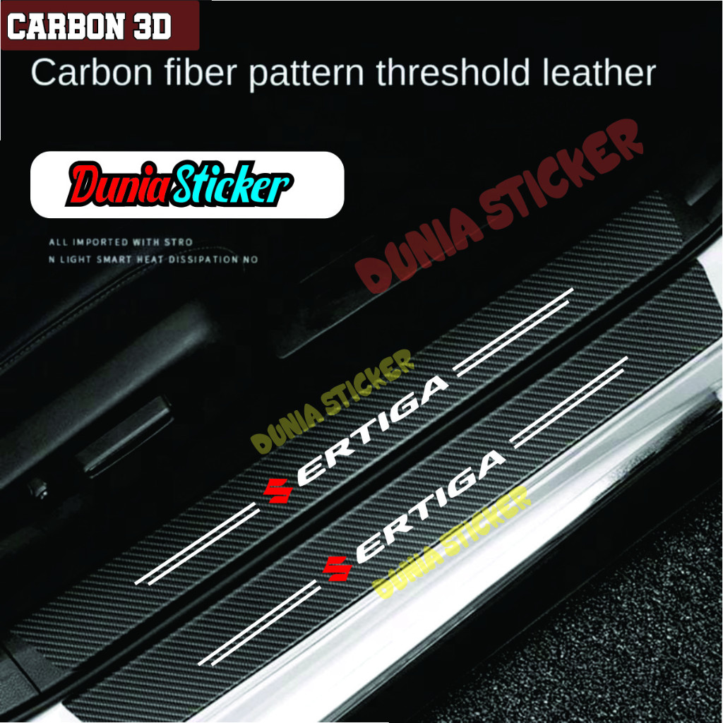 9PCS STICKER  CARBON MOBIL SUZUKI ERTIGA STICKER PELINDUNG PIJAKAN KAKI MOBIL