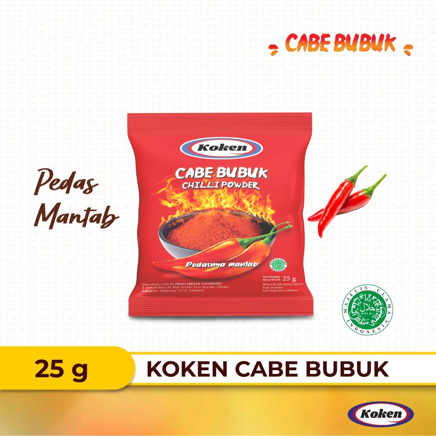 

Ktmstore Bubuk Cabai Giling kemasan 25 gr cabe tabur pedas Koken food chili powder