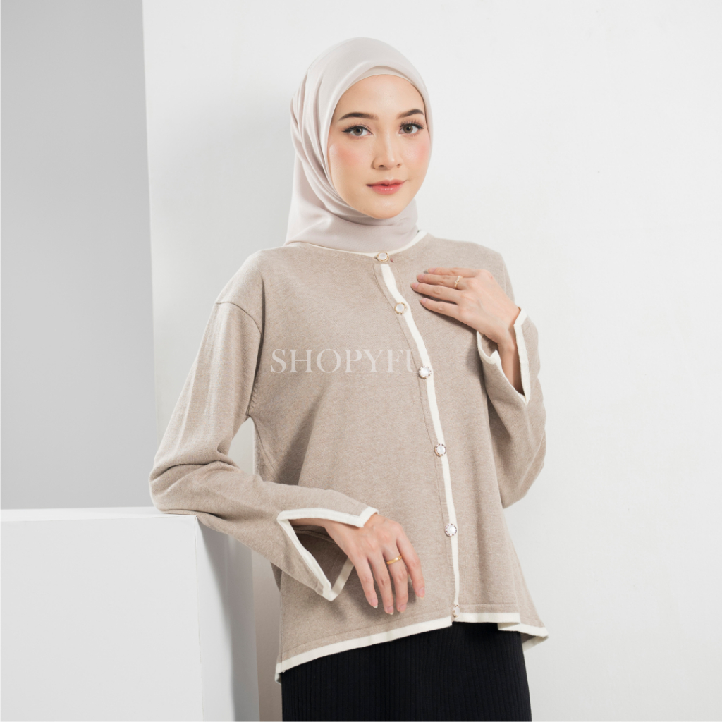 SHOPYFU Karina Cardigan| Cardigan Lengan Panjang| Cardigan Wanita| Cardigan Polos
