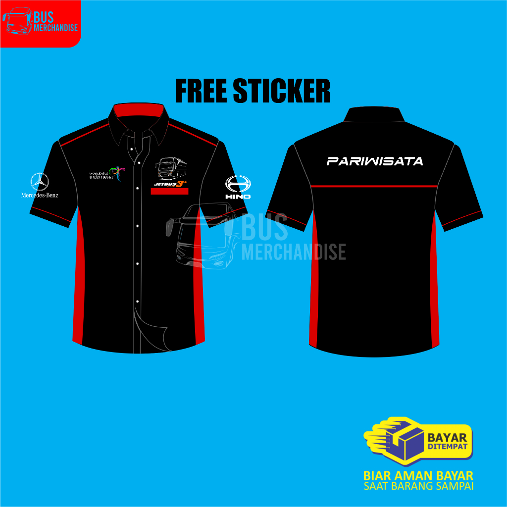 Kemeja Baju Bus Mania Bismania Pariwisata Jetbus 3 Hino Mercedes Benz Pesona Indonesia Adi Putro