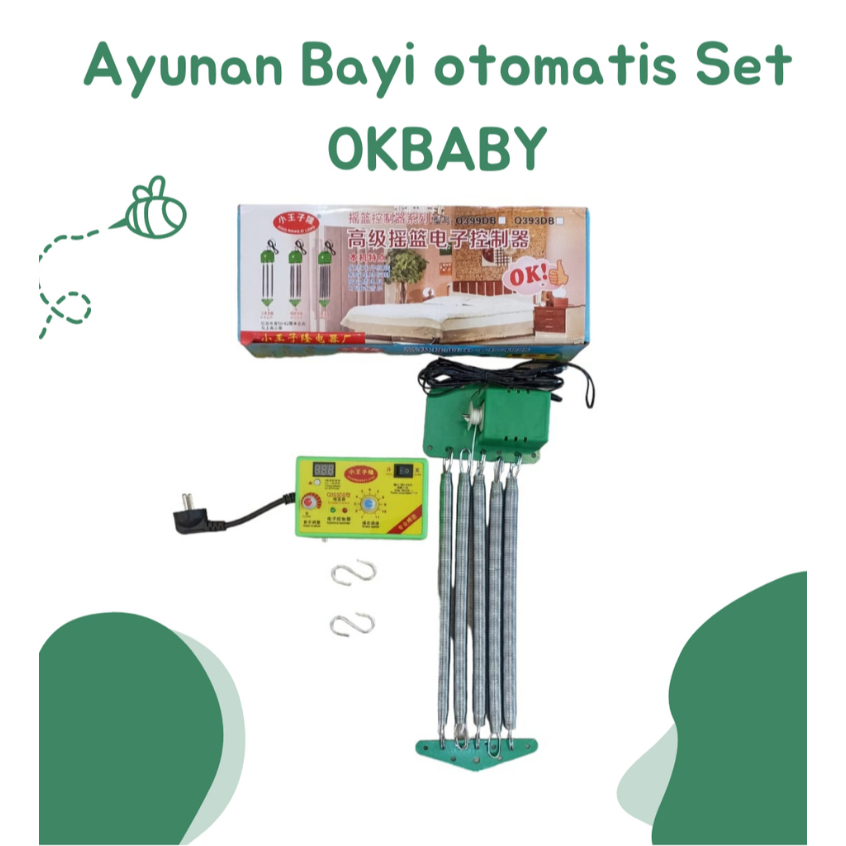 Ayunan Listrik Bayi Otomatis Lengkap Per + Mesin Set OK BABY dan AYUNAN BAYI ROSE HAMMOCK  ( ISI 5 P