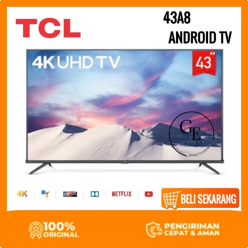 ANDROID TV 43 Inch 43A8 ANDROID SMART TV 4K UHD Garansi Resmi