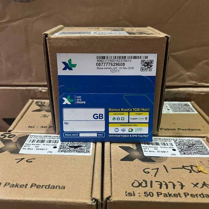 Kartu Perdana XL Tanpa Kuota Tanpa Pulsa 0 K Seri 08 7777 exp nov 2026
