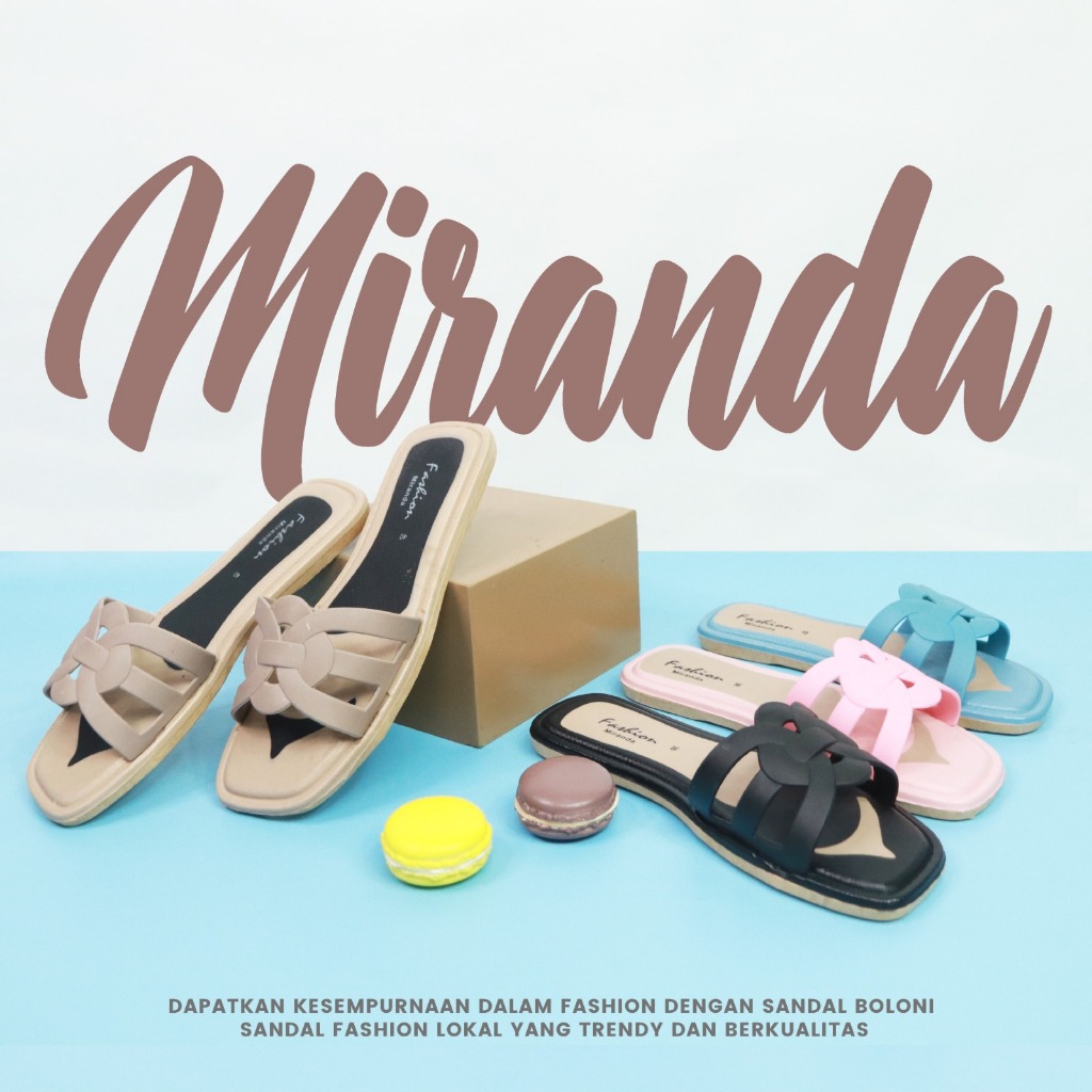 [ MIRANDA ] sandal wanita BOLONI slop/sandal fashion/sandal santai