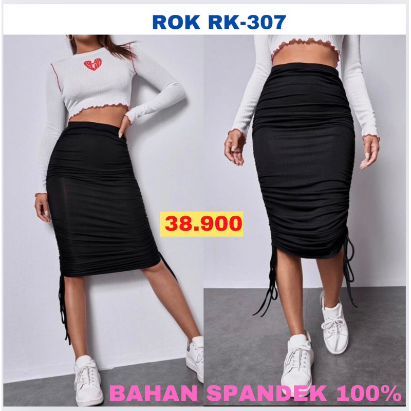 ROK KOREA SERUT (RK-307) BAHAN KNITT SPANDEK WANITA