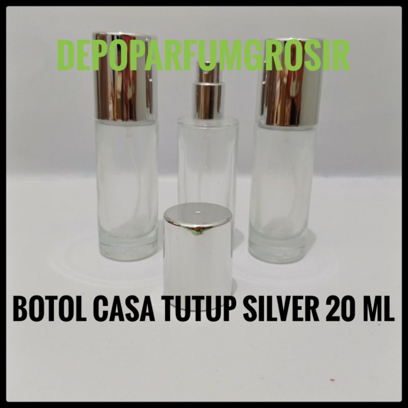 BOTOL PARFUM KOSONG CASA TUTUP SILVER 20 ML