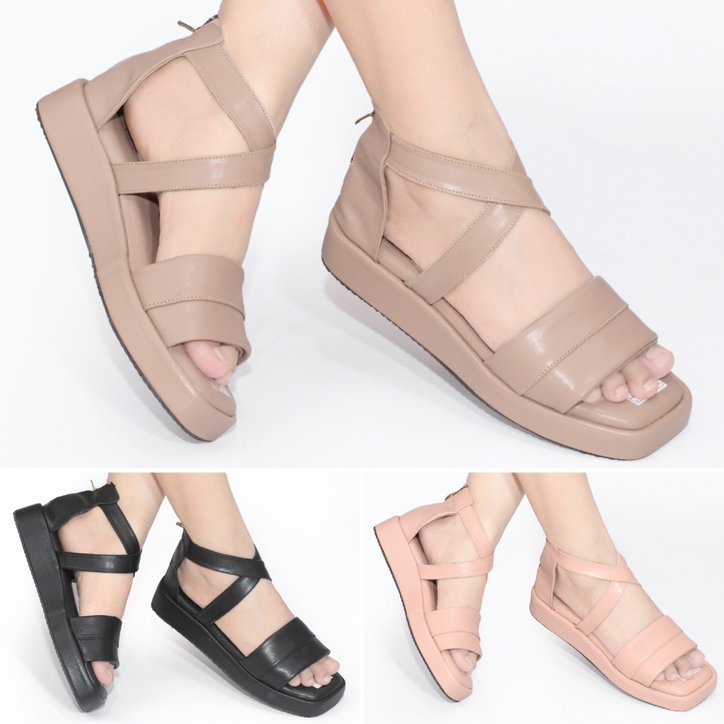 Sandal Wanita Tali Platform Sandal Wanita Wedges Tali Terbaru Sandal Wanita Korean Wedges Tali Wanit