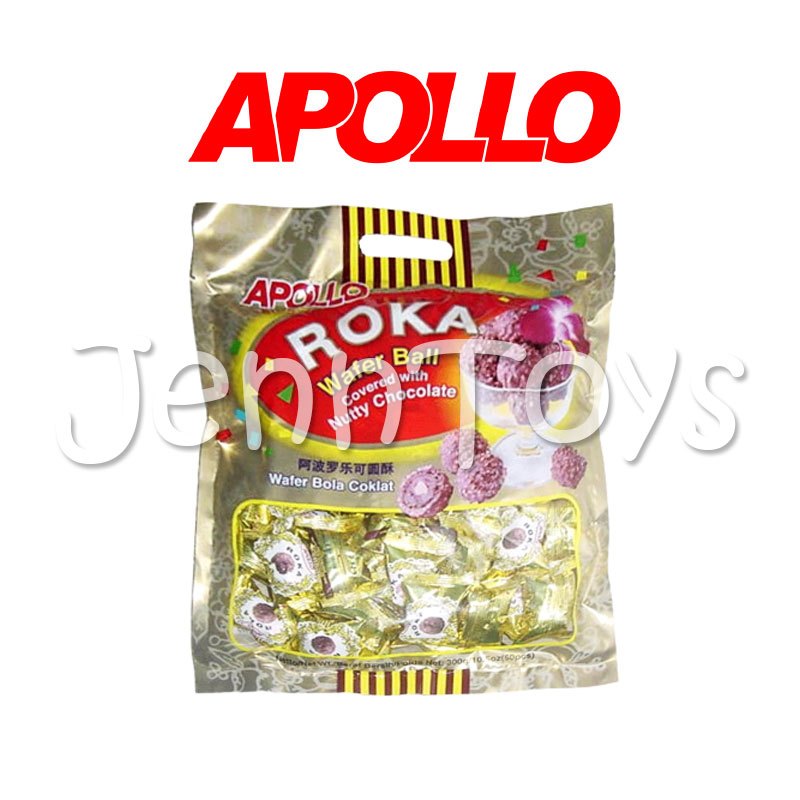 

Roka Apollo Wafer Ball Coklat Isi 50 Pcs dan 15 Pcs Original