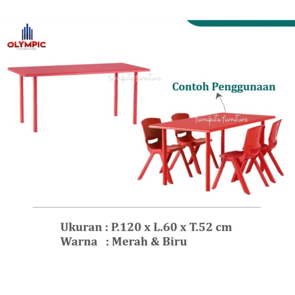 MEJA SEKOLAH PLAYGROUP ANAK PAUD TK - MT KIDS 120 OLYMPIC