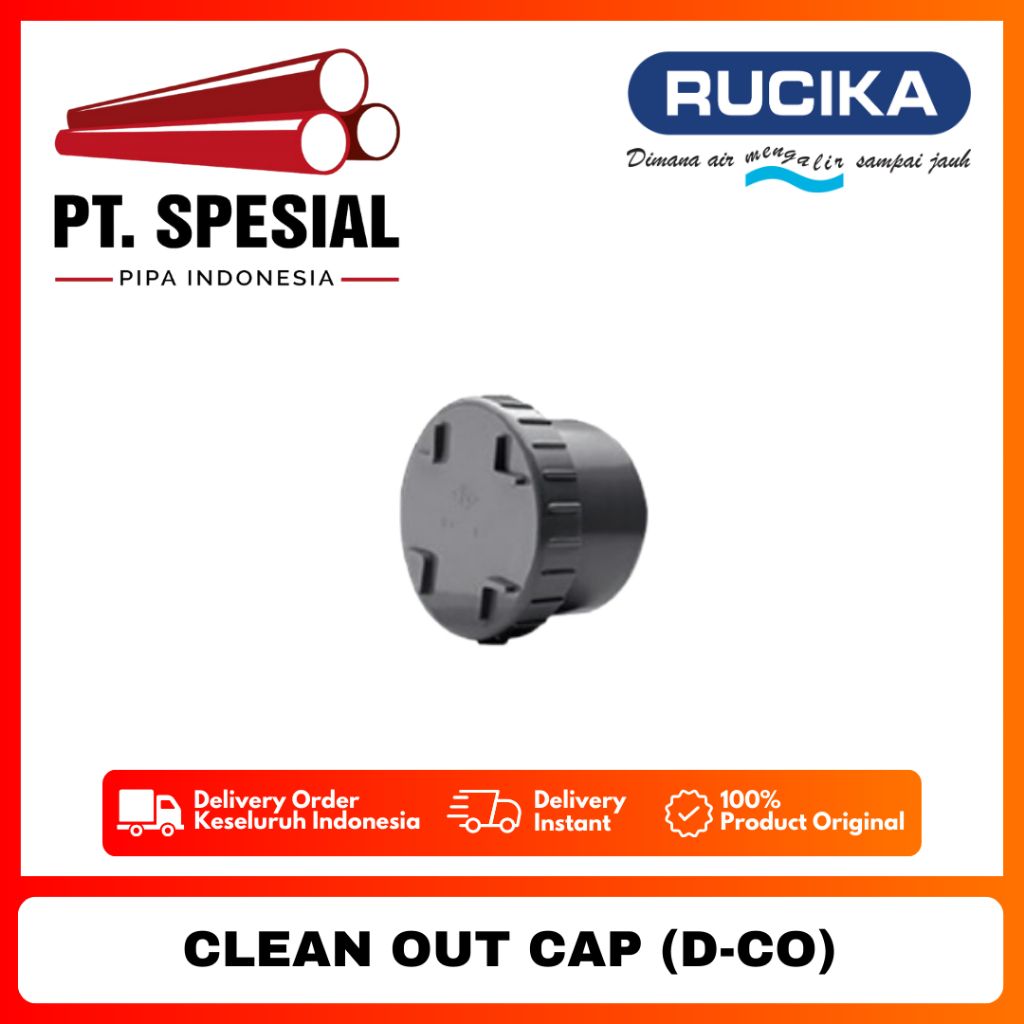 Clean Out With Cap D 4 Inch PVC Rucika / Clean Out D Rucika / Tutup Pipa PVC 4inch - 08