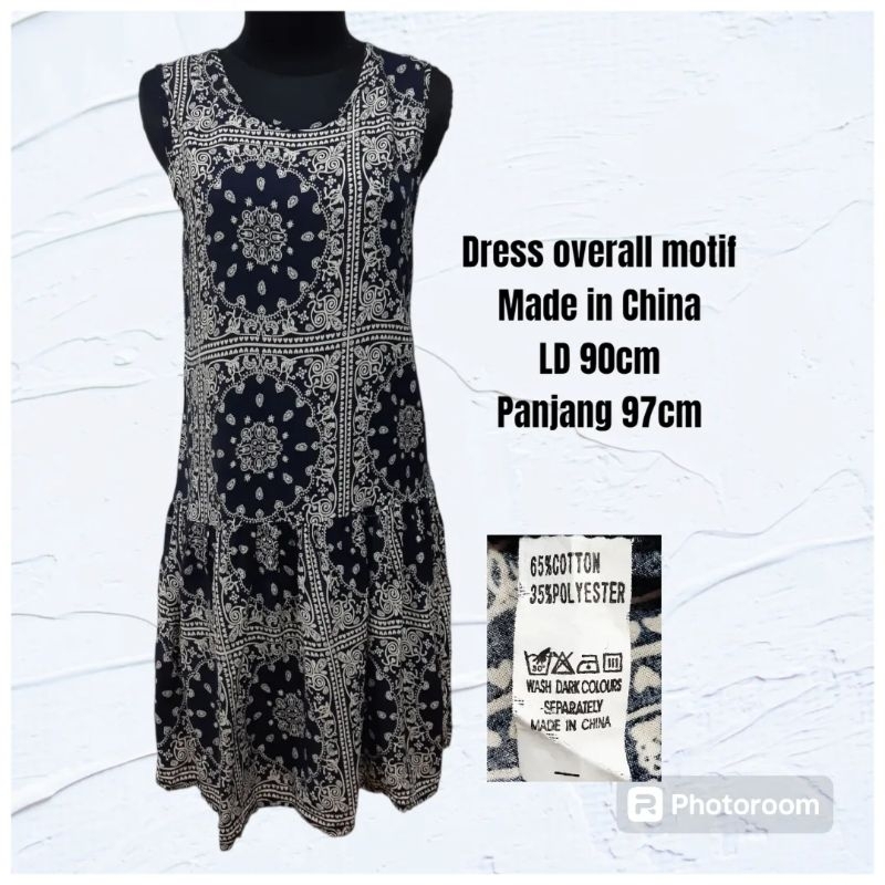 Dress overall wanita motif