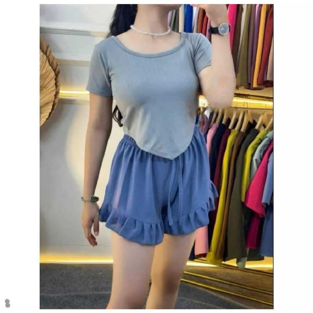 HOTPANTS WANITA REMPEL CRINGKEL POLOS PREMIUM JUMBO / HOTPEN POLOS CRINGKLE WANITA / CELANA PENDEK R