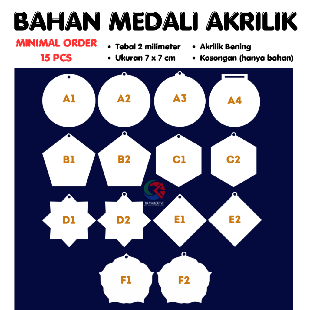 

Bahan Medali Kosongan Akrilik 7 CM Tebal 2 Milimeter