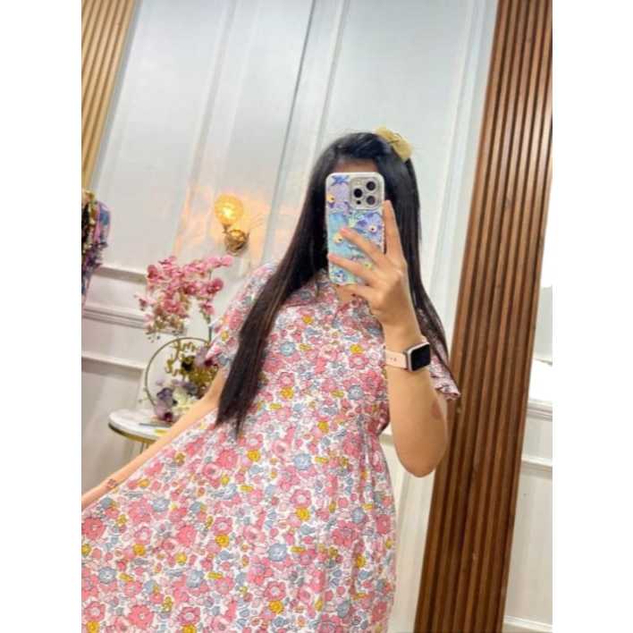 Dress Cantik Model Kimono motif kekinian | Daster Bumil busui JUMBO LD 120