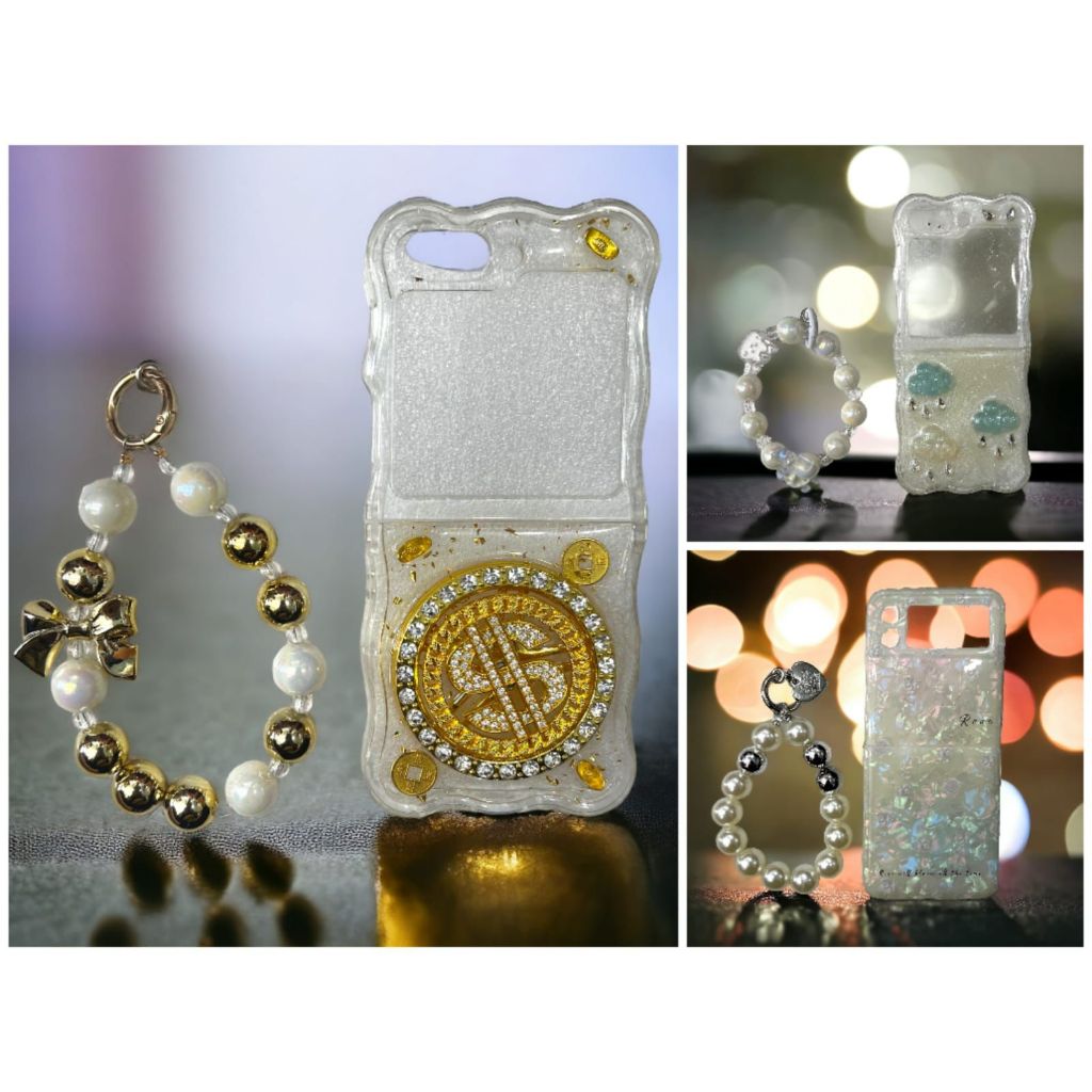 Case Gradasi Marble + Tali Gantungan Hp  [ SAMSUNG  Z Flip 3 / Z Flip 4  /  Z Flip 5 ] case corak sa