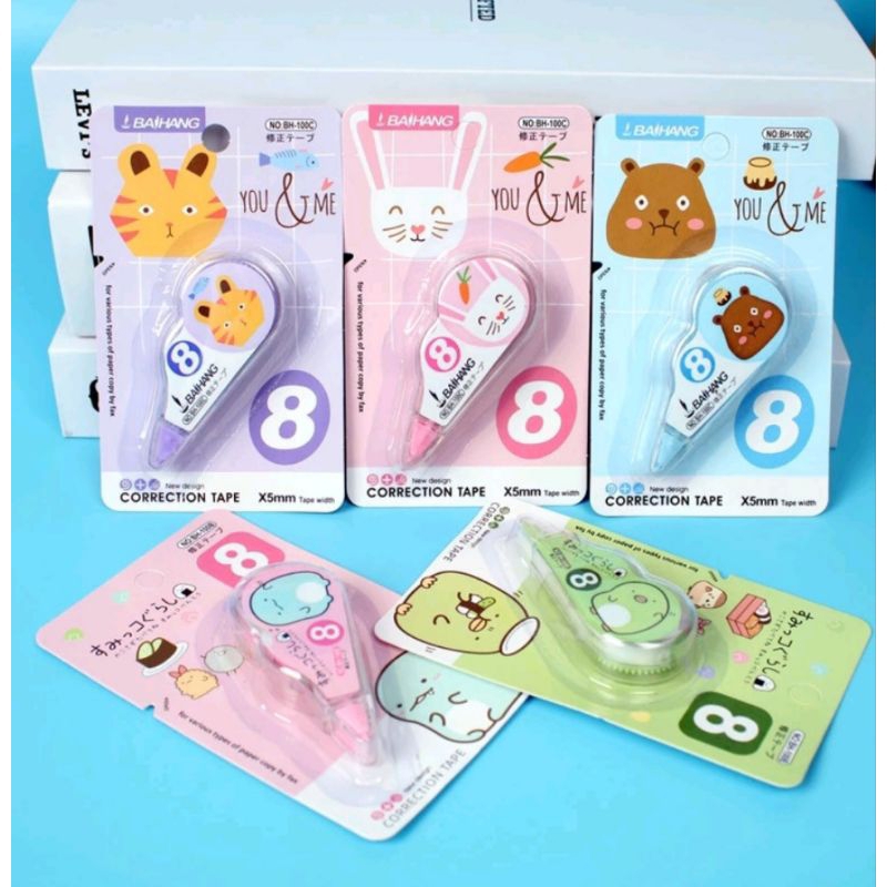 

Correction Tape 8 Meter Students Stationary School Supplies Multiple Color 8 M Karakter Lucu Unicorn Tip ex Penghapus Tip-ex