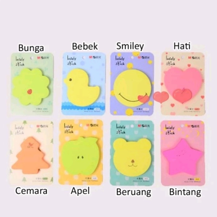 

STICKY NOTES LOVELY STICK BENTUK LUCU/MEMO STICK KERTAS MEMO TEMPEL