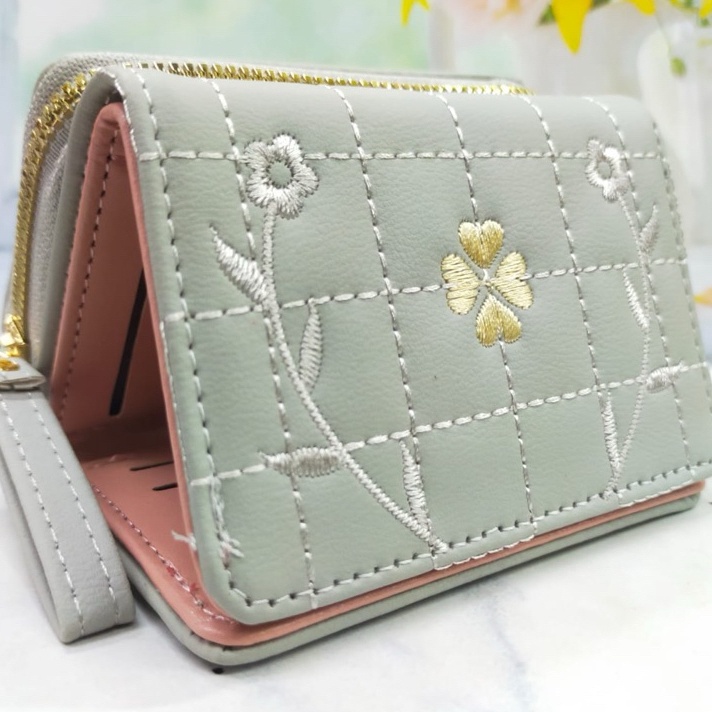 Diskon COD DOMPET WANITA MINI LIPAT 3 KOIN KARTU RESLETING DOMPET KECIL WANITA FOREVER YOUNG