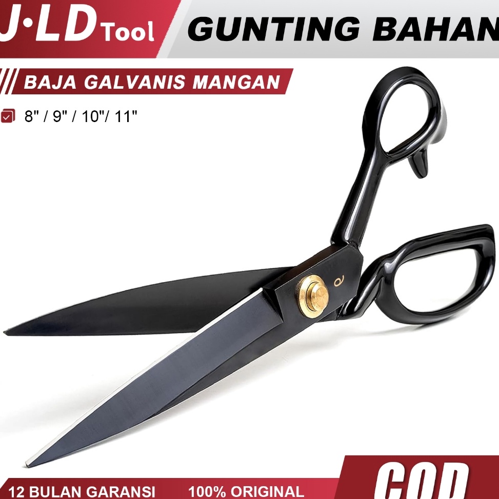 

KODE P1N5 JLD Gunting Bahan Kain Hitam 8 9 1 11 Tailor Scissor Gunting Baja Galvanis Mangan