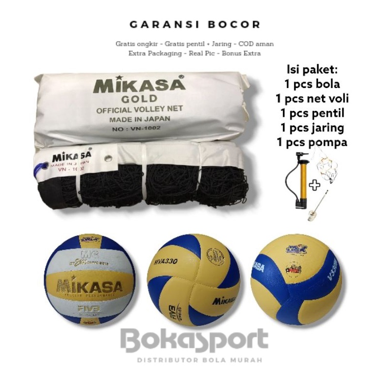 KODE S1T2 Paket bundling net bola voli mikasa original import paket murah