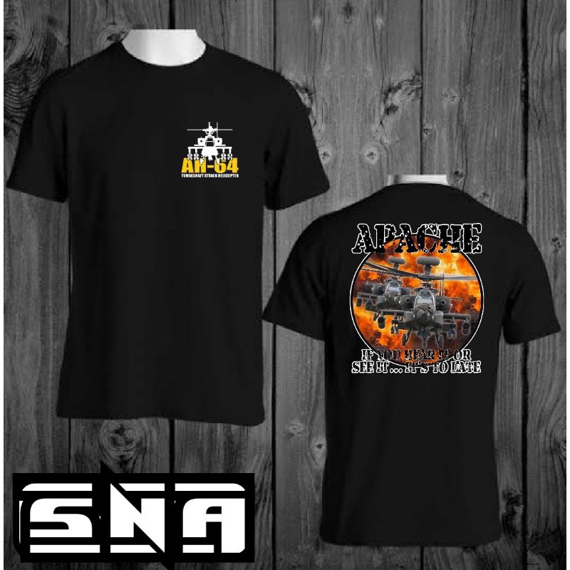 Kaos Military APACHE tactical outdoor Army Tshirt Distro Lengan Pendek Original cotton combed 24s Je