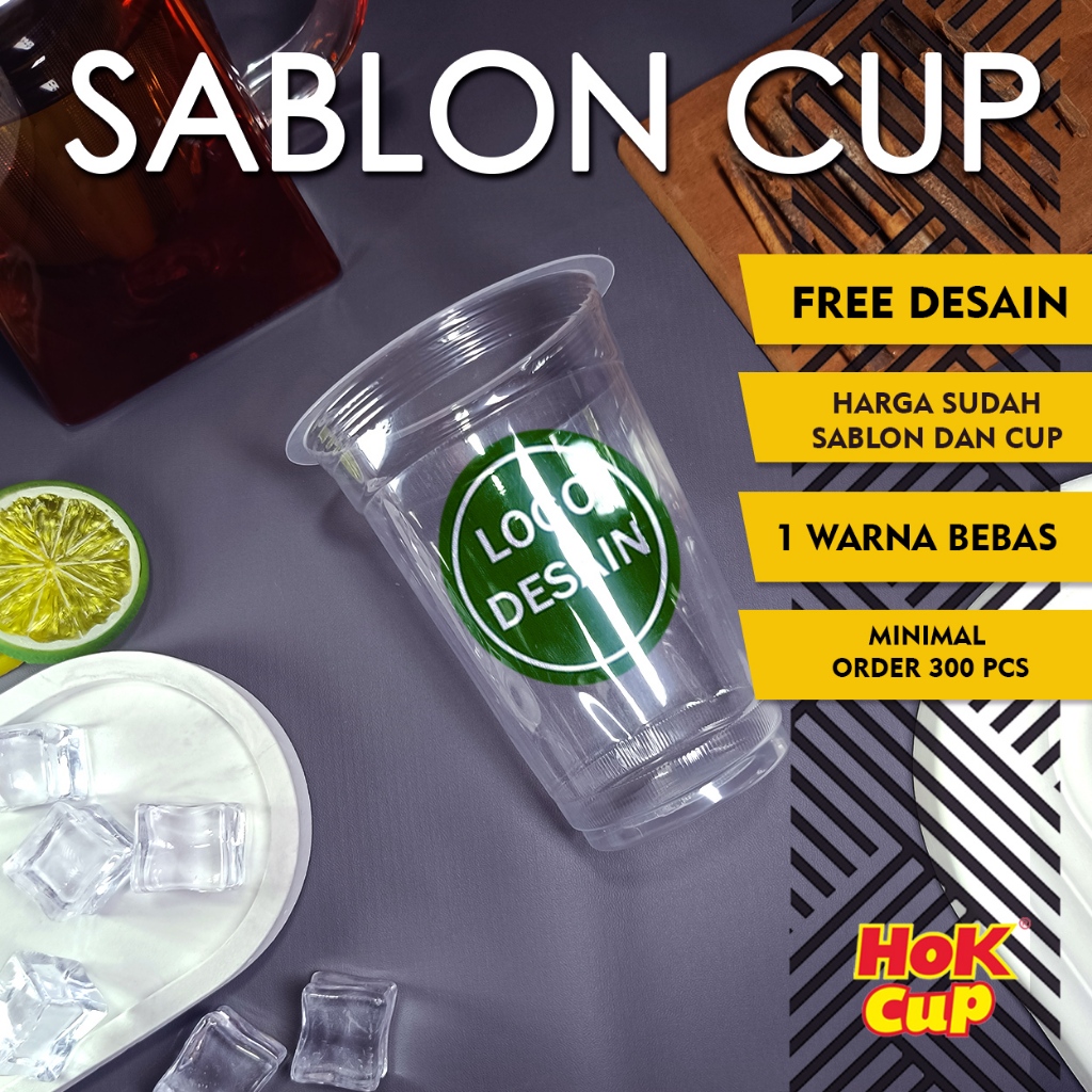 Sablon Cup 14 16 oz datar Merk HOKKAKU 4 gr