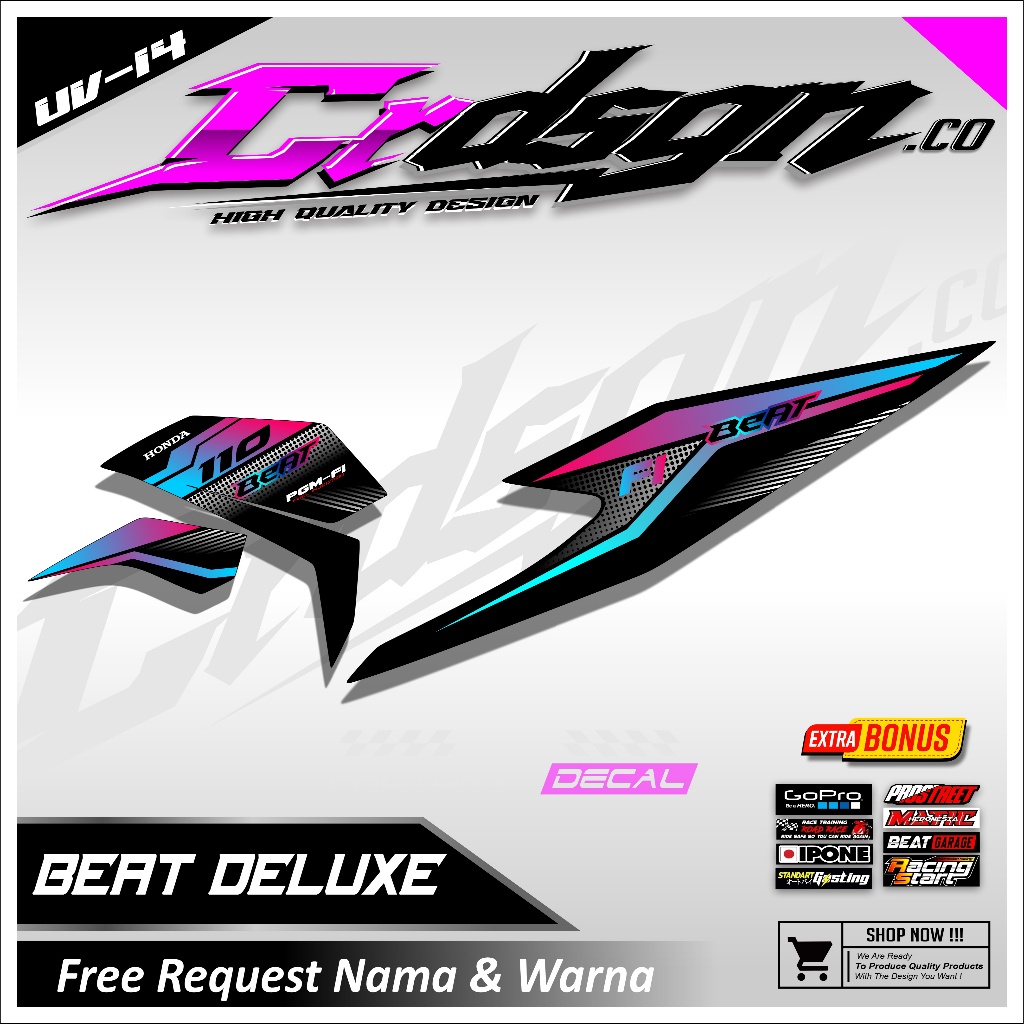 Stiker Striping Beat Street/Beat Deluxe/Beat New 2020-2023 Simpel Rainbow