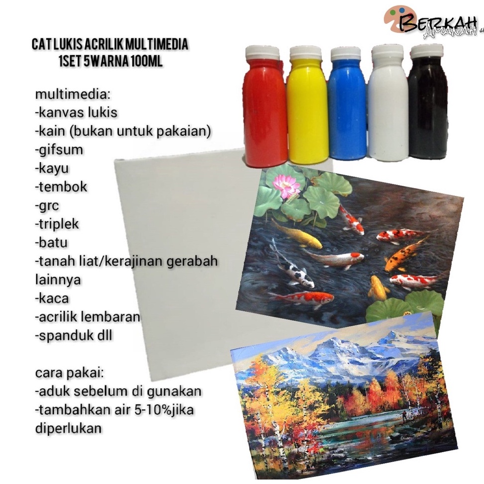 

KODE F9D2 cat lukis 2gram1ml 1set 5warna