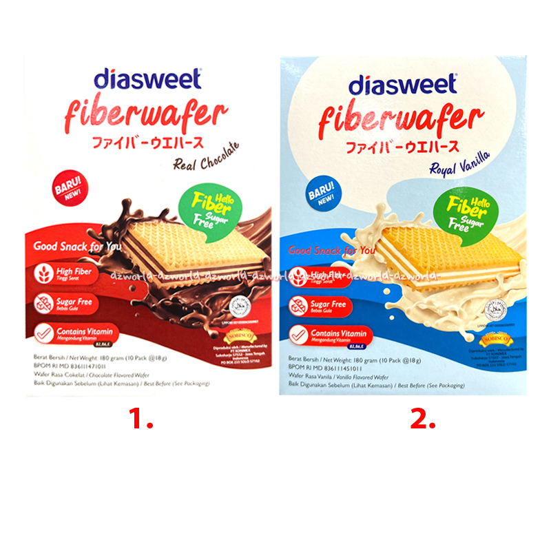 

Diasweet Fiberwafer Real Chocolate 10pack Diasweet Wafer Royal Vanilla