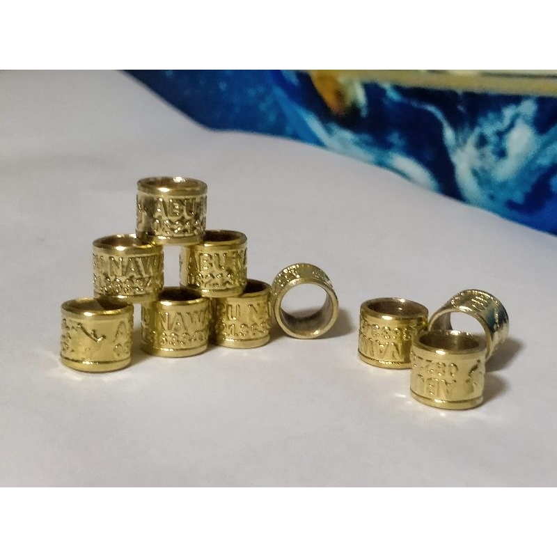 10 pcs Ring cincin merpati Kuningan timbul request custom nama