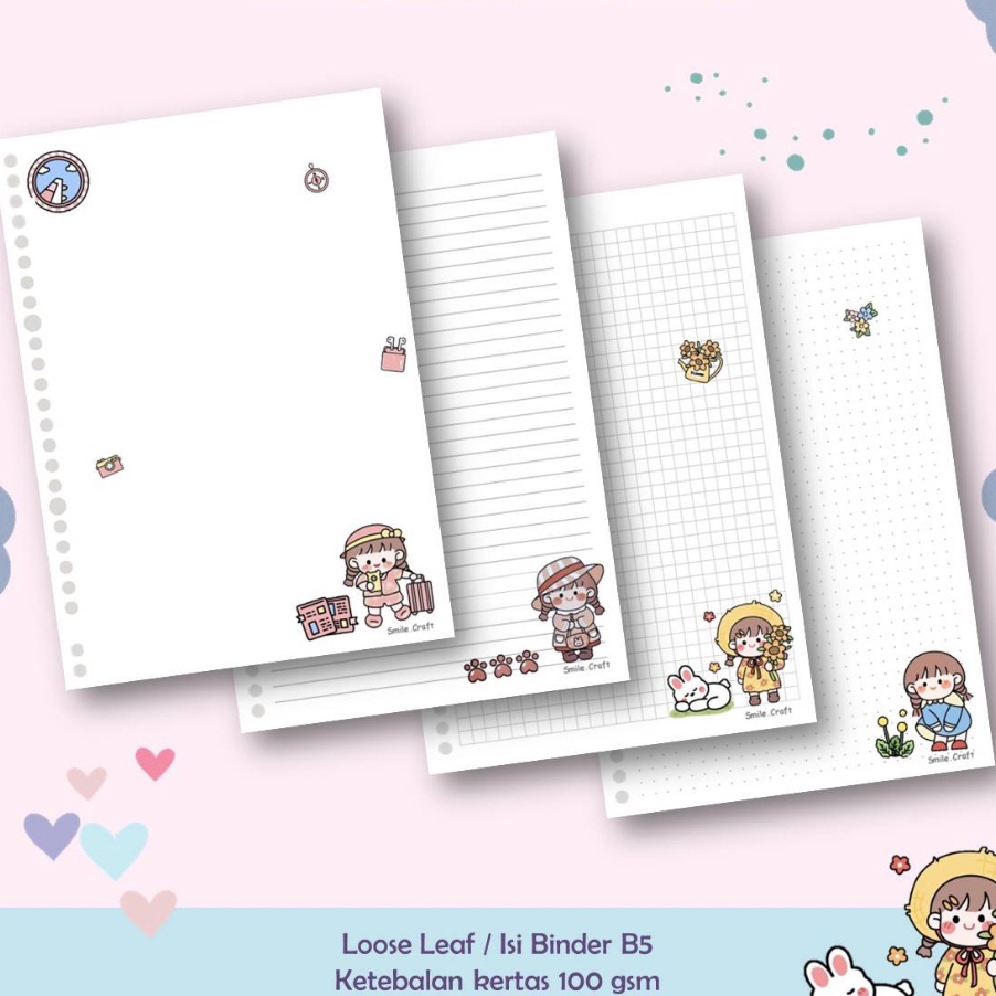 

KF7 KES LOOSE LEAF ISI BINDER REFILL NOTEBOOK B5 KARAKTER LITTLE GIRL 1 GSM