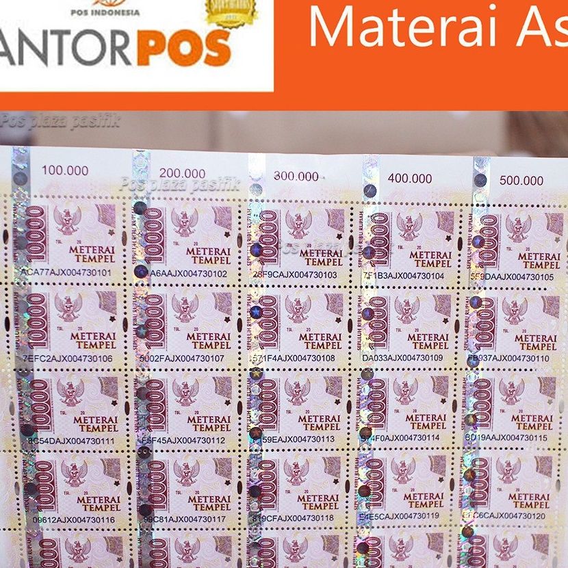 

Termurah Materai Tempel Asli PERURI 1 15Pcs