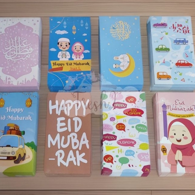 

KF7 5 pcs amplop lebaran kemasan mika angpao lebaran premium
