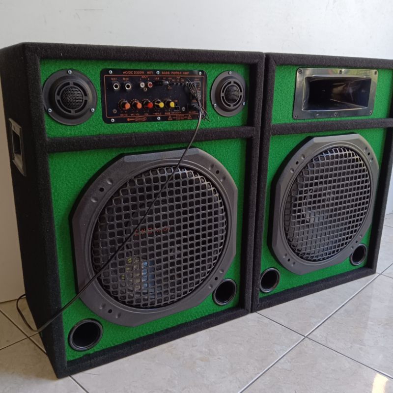 Paket Speaker Karoke Bluetooth 12 in Dobel D300 Power Amplifier Besar Sond Ampli 2 Box Pasif Aktif B