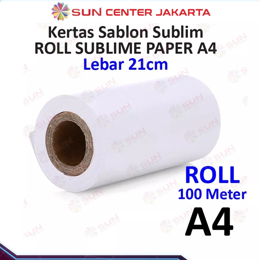 

Pilihan Kes Roll Sublime Paper A4 21 cm 11 Gsm SUN Colourlife Sublime Kes Sablon Sublim Transfer paper dengan tinta sublim untuk Mesin Press Kaos Mug Jersey