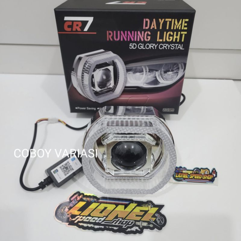 Lampu Biled CR7 Ring angel eyes RGB APP Projector Projie Biled Cut off Shourd Akrilik Plus Kipas