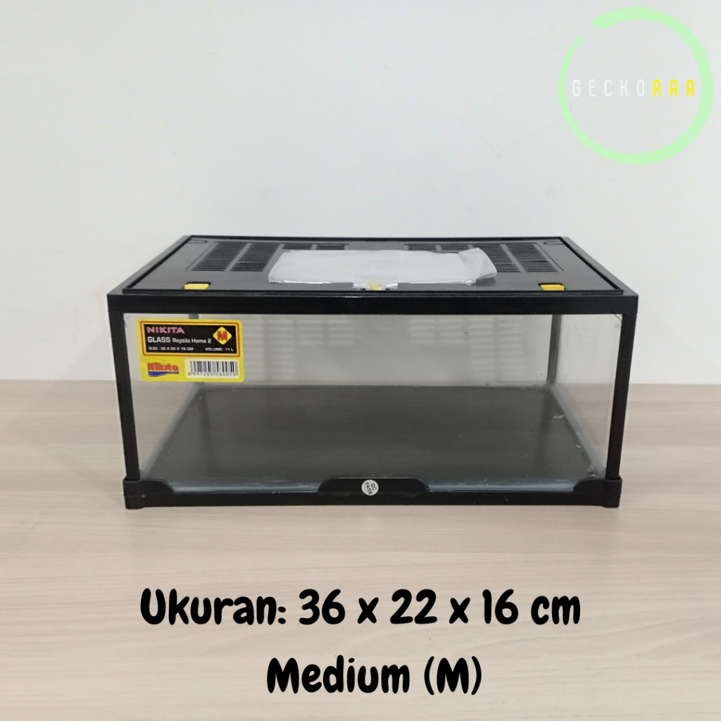 Akuarium Kandang Tempat Habitat Reptil Ukuran Sedang Medium (M) Gecko AFT