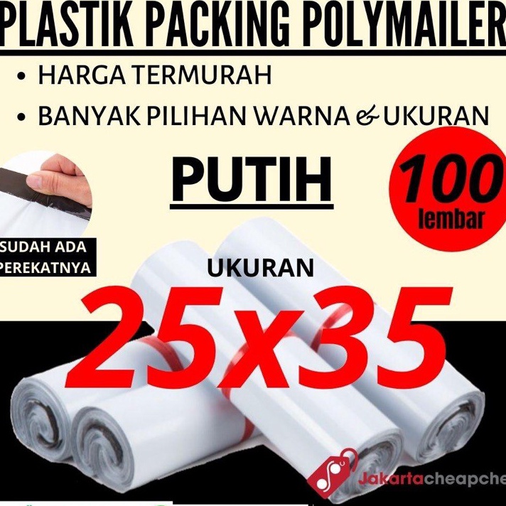 

KI3 Plastik Packing Polymailer 25x35 Putih Amplop Packing On