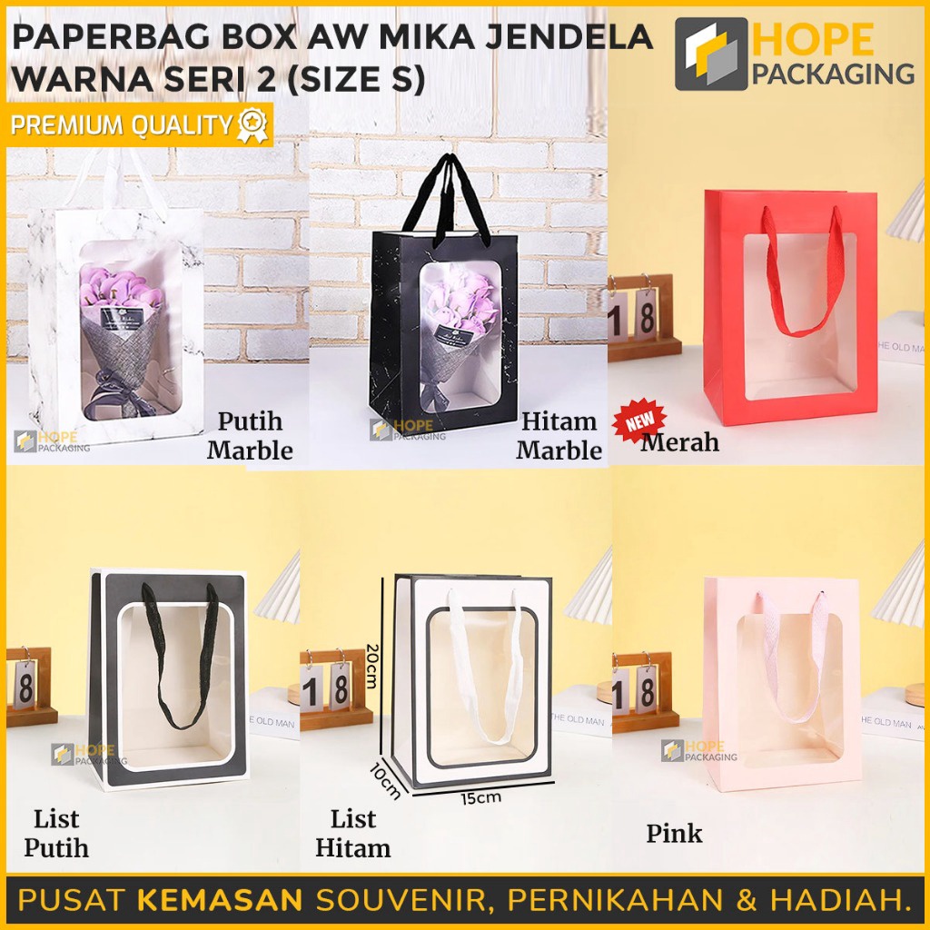

SERBA SERBI Paper Bag Flower Bucket Mini Size 15x1x2 cm Paper Box Aw Mika jendela Kantong Bunga MIka Jendela HandBag Flower Wrapping Paper Bag Ulang Tahun Pesta Flower Bag Tas hampers
