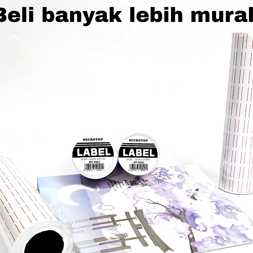 

HJ6 SOS Label MICROTOP 1 baris MT11 rol Label Rol TagRefill Label Roll