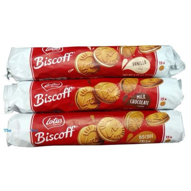 

[EXP may 2026] Lotus Biscoff biscuit Sandwich 150gr / Lotus biscoff biskuit vanilla Cream Milk chocolate