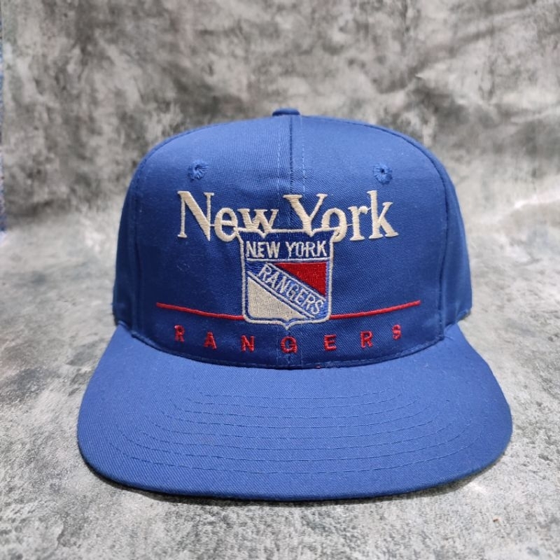 Vintage NHL New York Rangers Bar Line Snapback Hat
